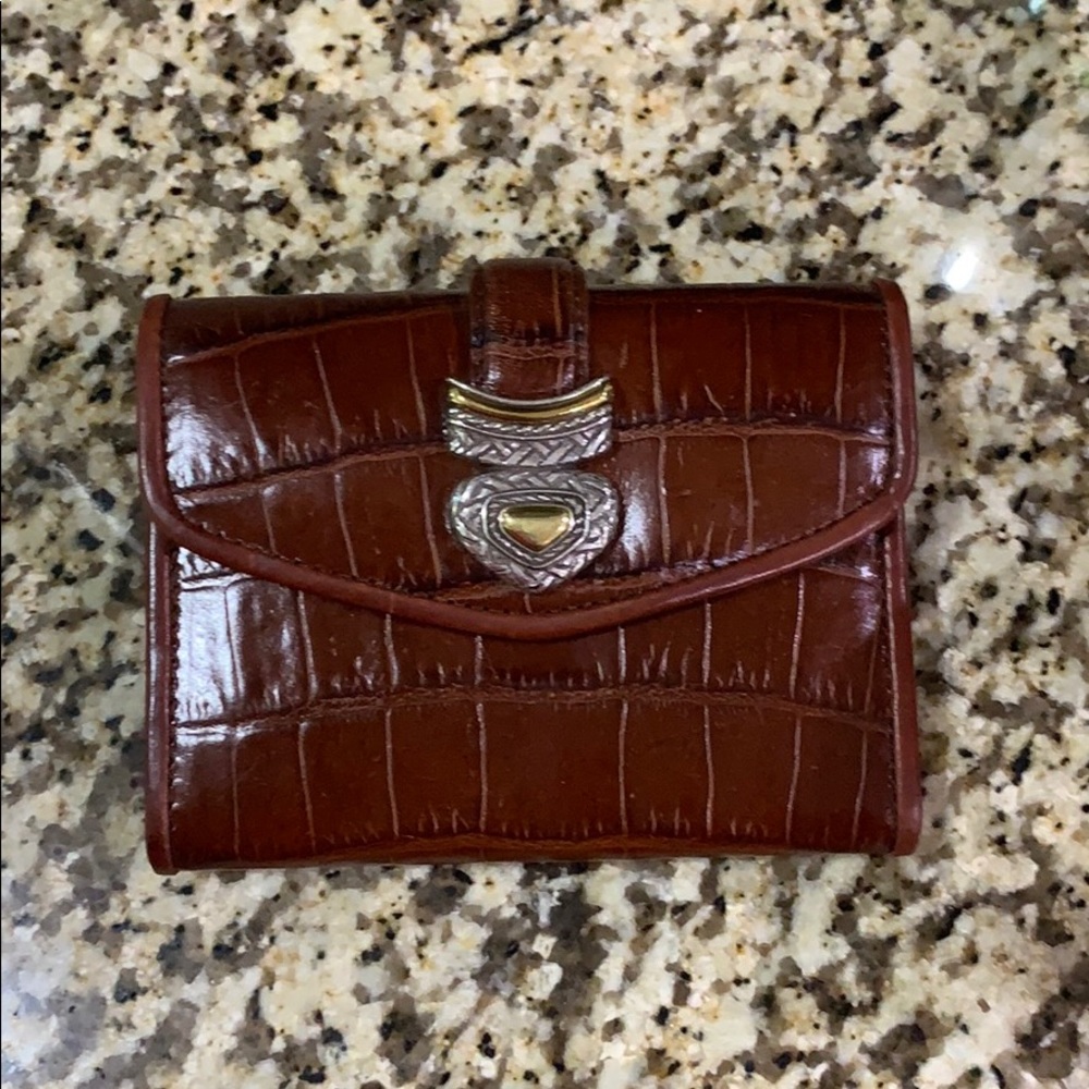 Authentic Brighton Crocodile Wallet w/Silver Close